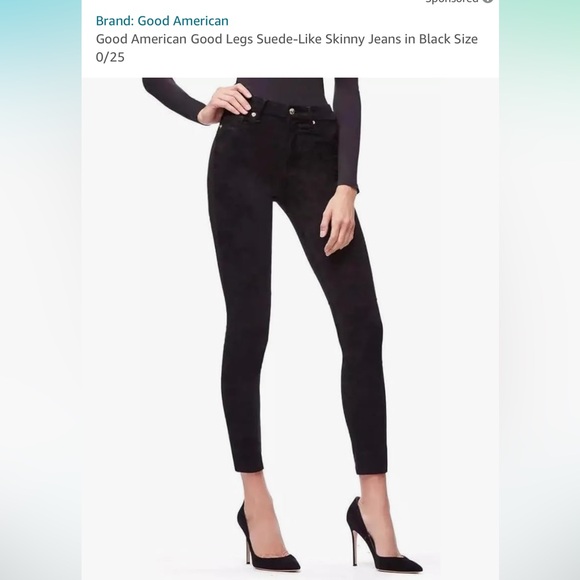 Good American Good Legs faux suede pants jeans size 6 or size 28 - Picture 1 of 5